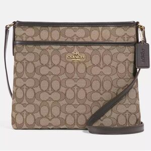 Coach Brown Signature File Crossbody Bag EUC